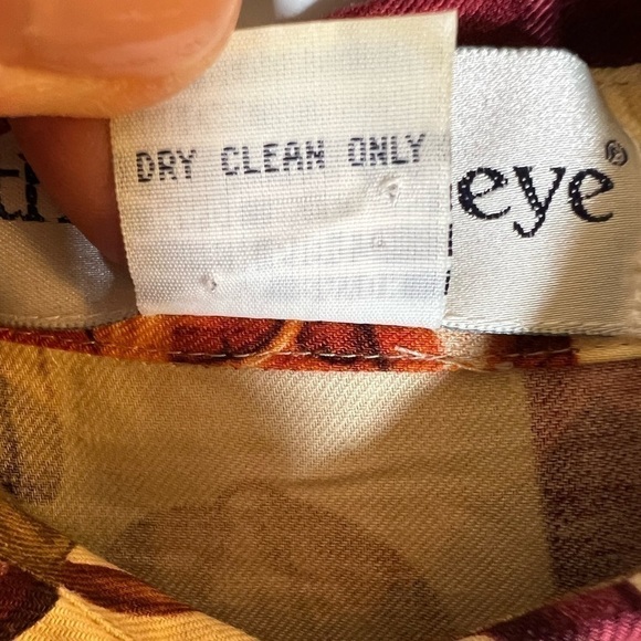 Vintage 90s Eagle's Eye tan button-up equestrian western boots szM blouse preppy - Picture 7 of 7